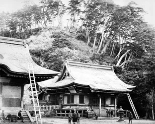 Ein Tempel in Kamakura, ca. 1867